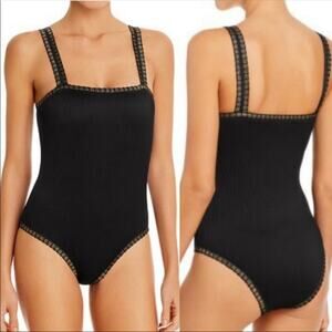Platinum inspired by Solange Ferrarini Black and Gold one-piece swimsuit -S